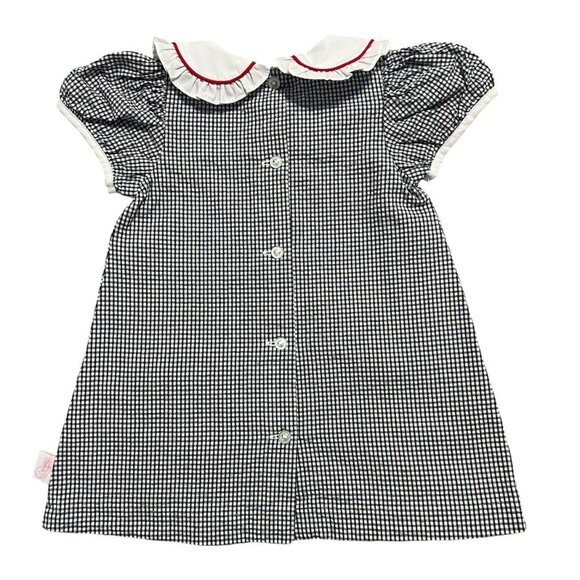 Posh Pickle 18m Navy Gingham Embroidered Cherry Dress - Picture 4 of 6